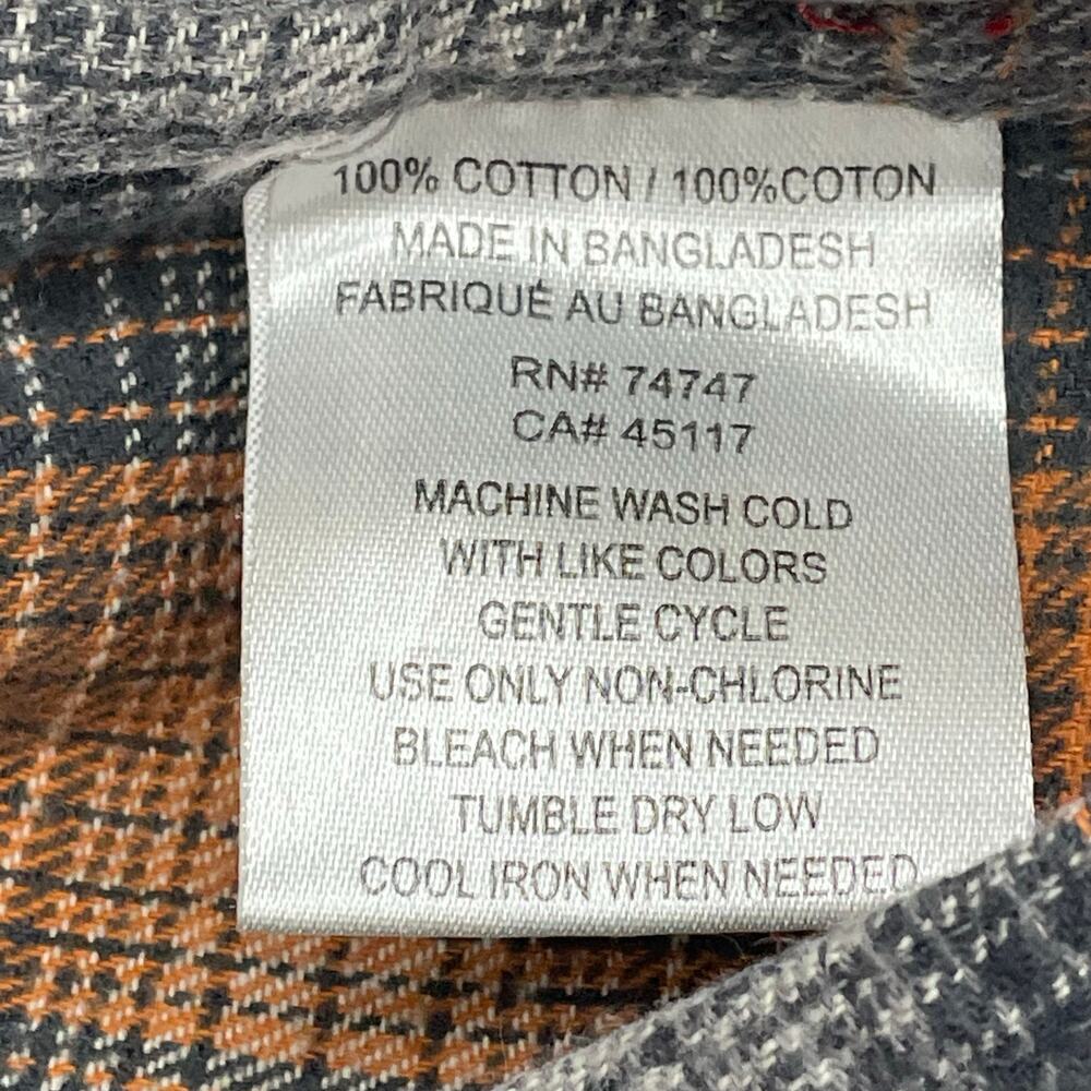 Red Head Men’s Orange & Gray Long Sleeve Flannel Shirt Size 2XL - Picture 6 of 9